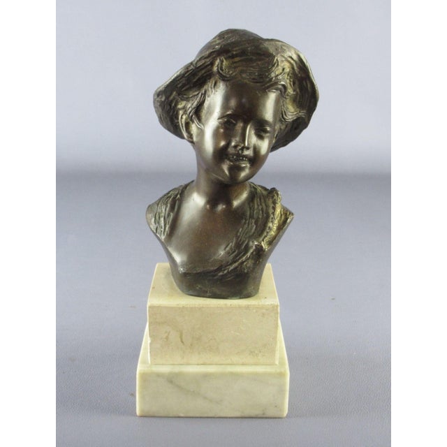 Neapolitan Bronze Scugnizzo Statue with Marble Base from De Martino, 1950 For Sale - Image 11 of 11