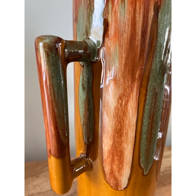 Ceramic 1960s Dryden Pottery Drip Glaze Pitcher/Vase, Signed For Sale - Image 7 of 10
