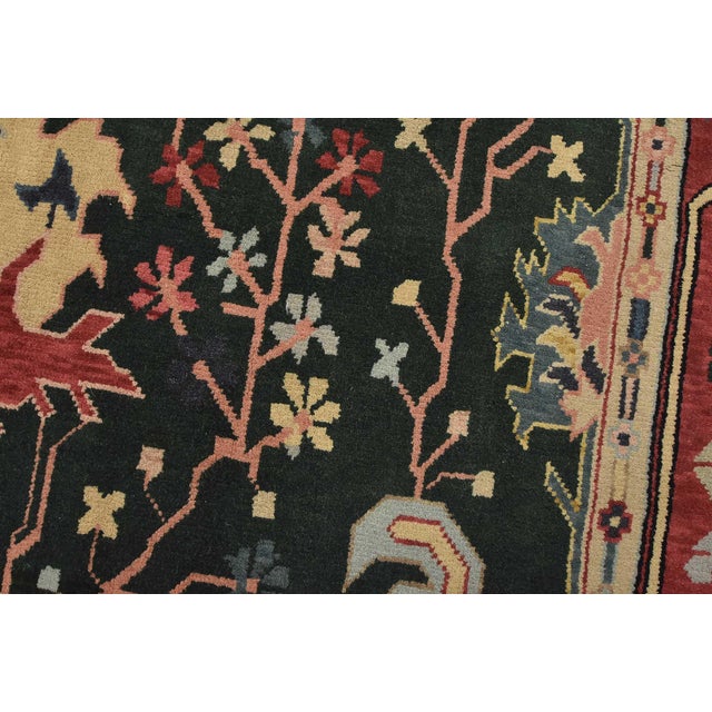 Heriz Rug 6’1” X 8’10” Green Wool Vintage Traditional Hand-Knotted Carpet For Sale - Image 4 of 15