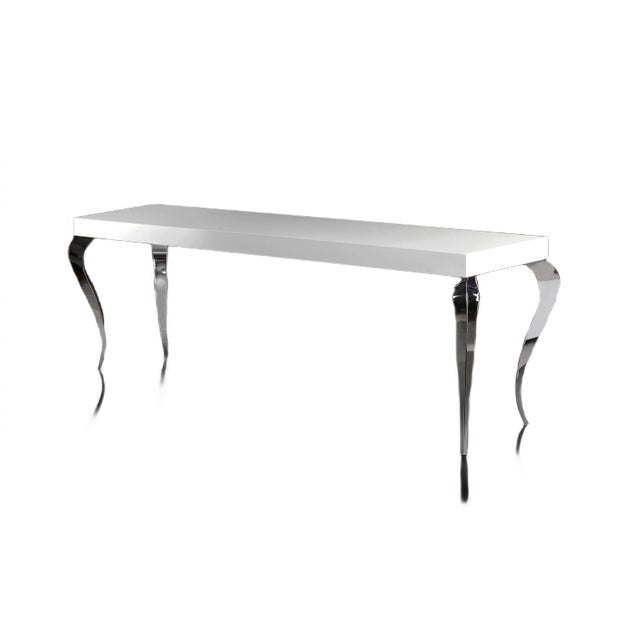 Luigi Console Table with 4 Legs in Wood and Steel from VGnewtrend, Italy For Sale