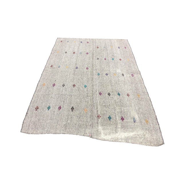 Textile Turkish Handmade Organic Area Kilim Rug - 5′9″ × 8′10″ For Sale - Image 7 of 7