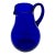 Stunning Vintage Retro Art Deco Deep Cobalt Blue Hand Blown Art Glass Pitcher - Circa Mid 20th Century For Sale