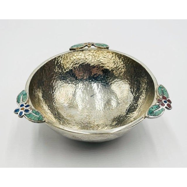1980s Emilia Castillo Silver Bowl With Volcanic Rock Base & Spoon, Mexican Modernism For Sale - Image 14 of 18