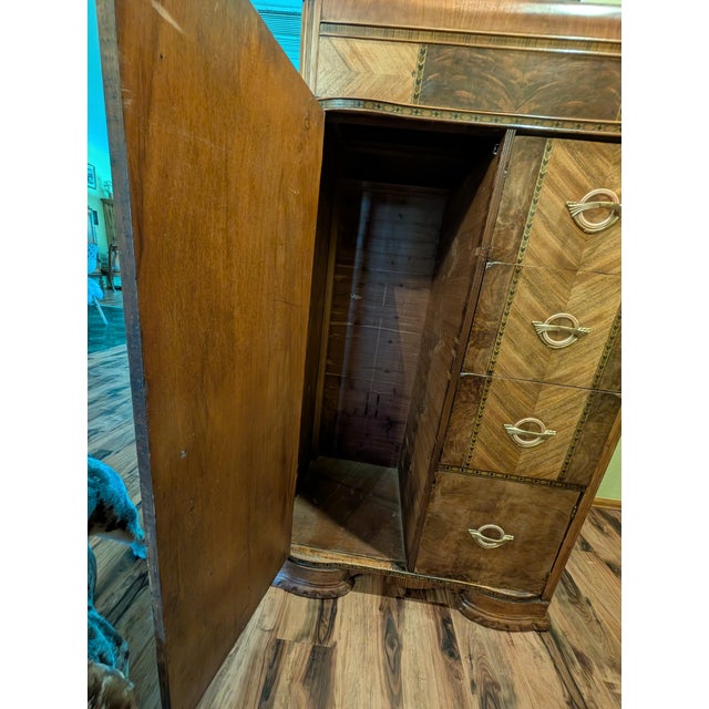 Art Deco 1930s Art Deco Waterfall Chifferobe For Sale - Image 3 of 8