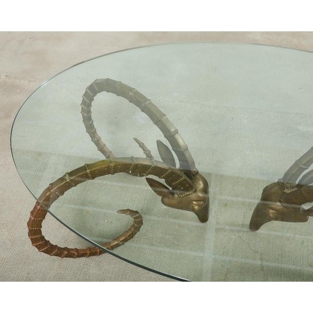 Brass Lbex Rams Head Cocktail Table After Alain Chervet For Sale - Image 9 of 17