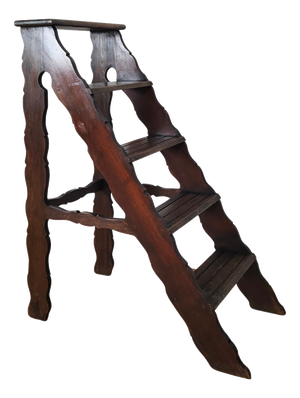 Wooden Library Ladder, 1930s