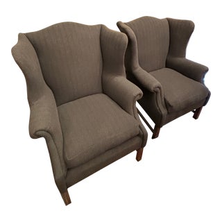 Pair of 1950s Vintage Wingback Chairs For Sale