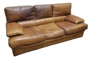 Vintage Italian Distressed Leather Sofa