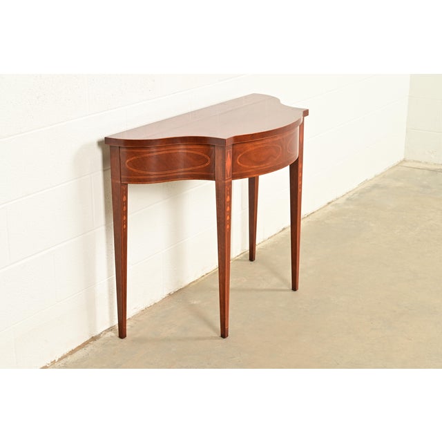 Baker Furniture Company Baker Furniture Historic Charleston Federal Inlaid Mahogany Console or Entry Table For Sale - Image 4 of 13