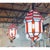 Art Deco 1990s Art Deco Style White Milk & Red Glass Chandelier, Pendant or Lantern, a Pair For Sale - Image 3 of 18