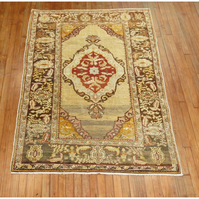 Antique Turkish Rug in Ivory and Gray - 4'4" x 6'4" For Sale In New York - Image 6 of 18