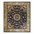 Traditional Floral-Medallion Design in a Navy Background Color Antique Chinese Peking Rug For Sale