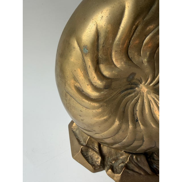 Vintage Hollywood Regency Brass Nautilus Shell Planter For Sale - Image 11 of 11