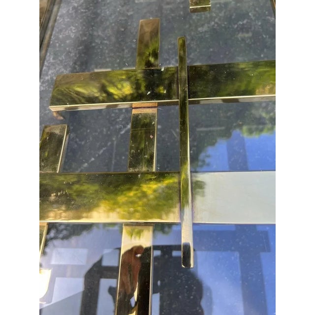 Modern Rare Modernist Gold Metal Multi Strap & Bar Coffee Table by Romeo Rega For Sale - Image 3 of 13