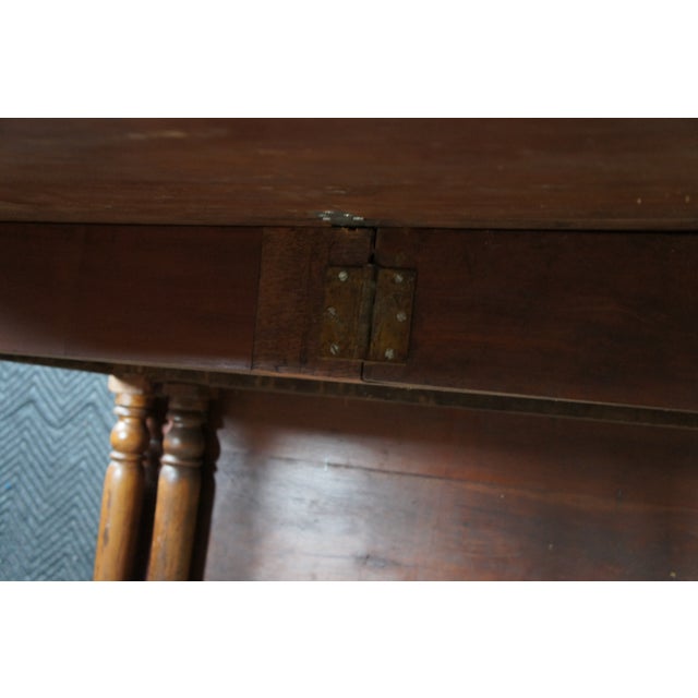 Antique Country Farmhouse Cherry Dropleaf Gateleg Dining Table Console For Sale - Image 9 of 14