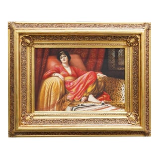 Salah Walie Large Embellished Giclee on Canvas For Sale