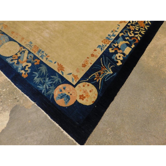 Antique Hand Knotted Chinese Rug For Sale - Image 9 of 13