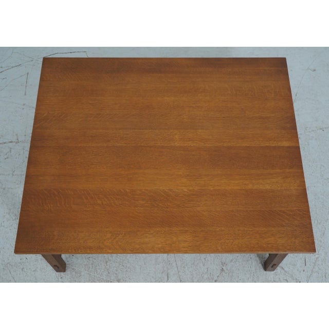 Arts & Crafts Stickley Mission Arts & Crafts Oak Coffee Table For Sale - Image 3 of 12
