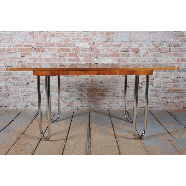 Bauhaus Folding Table in Oak by J. Halabala for Up Zavody, Czech, 1930s For Sale - Image 18 of 18