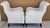 Baker Furniture English Country Scroll Arm Lounge Chairs in White Herringbone Casters Pair For Sale - Image 9 of 17