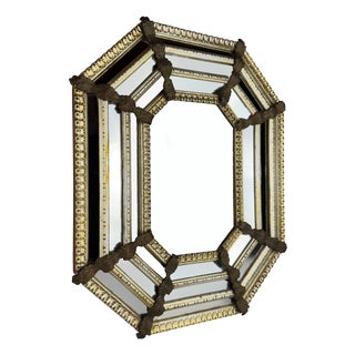 Vintage Octagonal Murano Mirror, Italy, 1950s For Sale