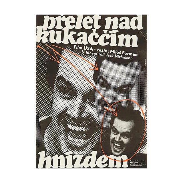 One Flew Over the Cuckoo's Nest Original Vintage Movie Poster, Czech, 1978 For Sale
