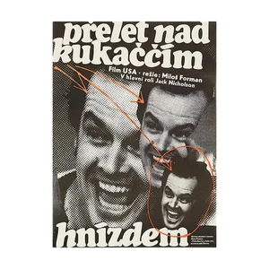 One Flew Over the Cuckoo's Nest Original Vintage Movie Poster, Czech, 1978