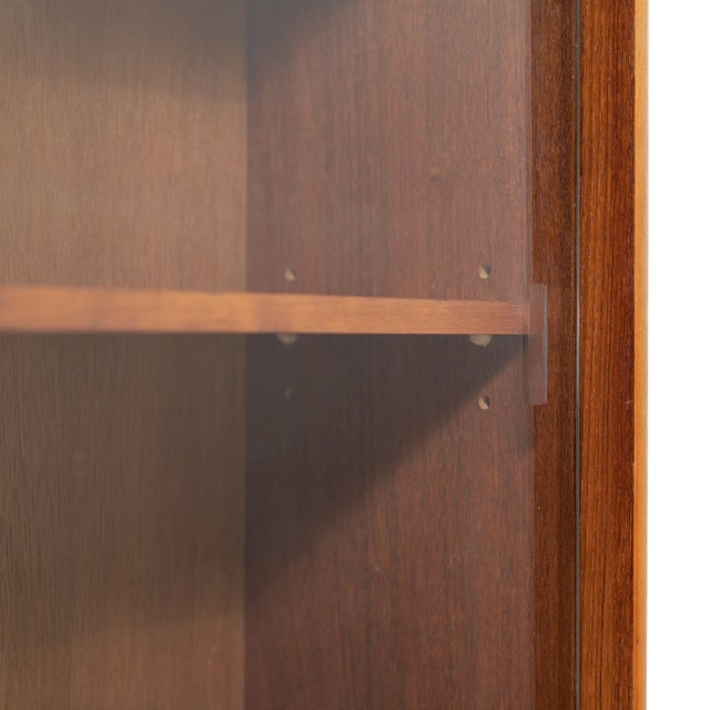 Brown Slim Mid Century China Entryway Display Cabinet For Sale - Image 8 of 10