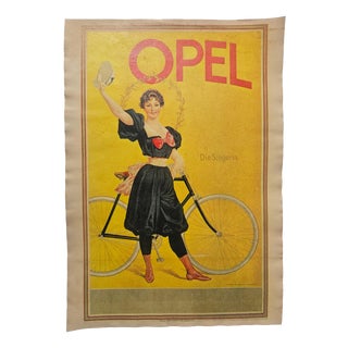 Art Deco Opel Automobile Advertising Poster, 1930s For Sale