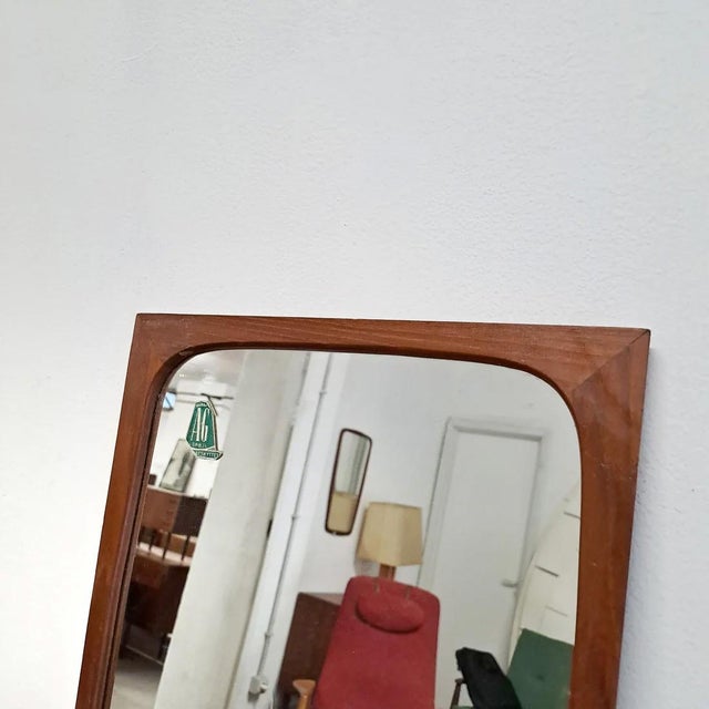 Mid-Century Modern Vintage Danish Mirror, 1950s For Sale - Image 3 of 6