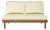 Rishon Teak Outdoor Love Seat - Canvas Birds Eye For Sale