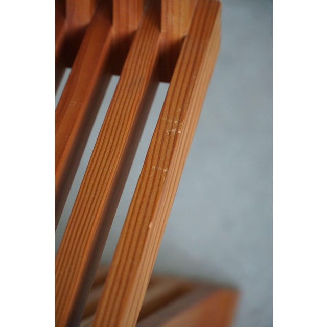 Scandinavian Sculptural Zig Zag Chair in Pine, 1980s For Sale - Image 11 of 18