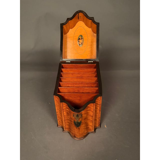 18th Century English Satinwood Document Box With Exotic Wood & Silver Inlay, Circa 1780 For Sale - Image 17 of 18