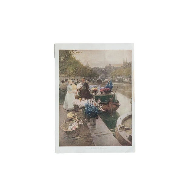 Vintage Print Hans Herrmann Flower Market For Sale - Image 4 of 4