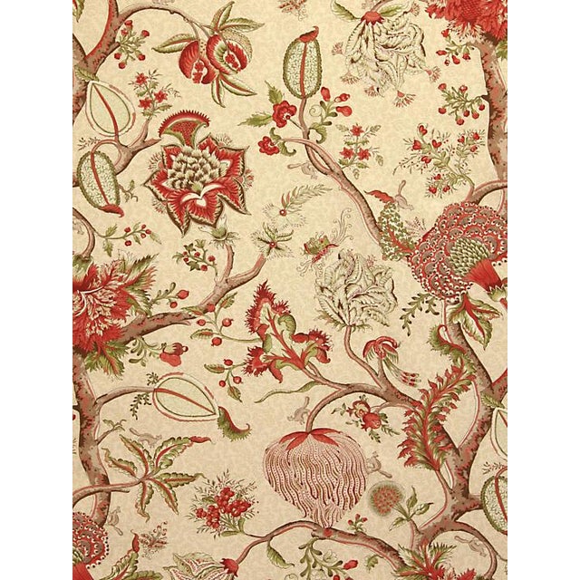 Scalamandre Pondicherry, Turkey Red on Lime Fabric Chairish