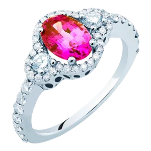 Gia Certified No Heat Ceylon Pink Sapphire Diamond 2.14 Carat 18 Karat Ring Size 6