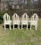 Set of four 1980’s sculptural mod cream lacquered Italian dining chairs made by SPA Tonon. New fabric recommended. Please...
