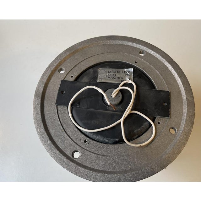 Gray Industrial Pipe Built-On Ceiling Lamp by Ole Pless Jørgensen for Nordisk Solar, 1970s For Sale - Image 8 of 9