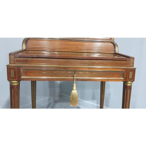 Brass Inlaid Ladies Bureau Desk For Sale - Image 16 of 18