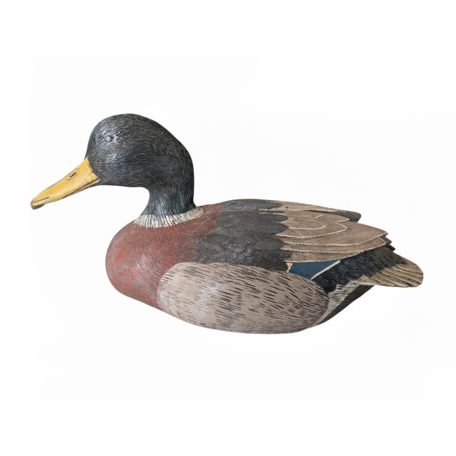 A Decorative Duck Decoy Signed and Dated by the Artist, Jim Palmer 5.75" Tall 13" Wide