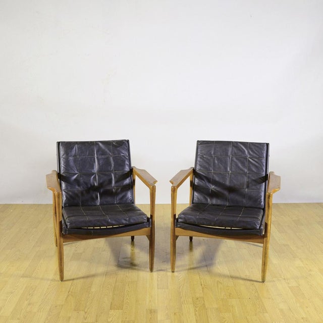 Armchairs in Wood and Imitation Leather from Mobil Girgi, 1960s, Set of 2 For Sale - Image 10 of 18