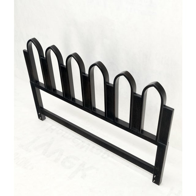 Harvey Probber Harvey Prober Ebonized Solid Mahogany Lacquered Queen Size Headboard Bed For Sale - Image 4 of 12