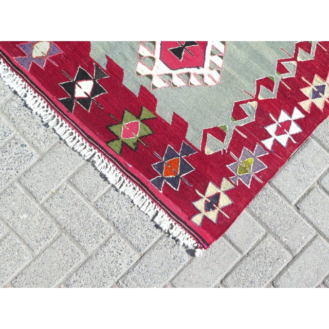 Vintage Turkish Handmade Aesthetic Area Boho Kilim Rugs For Sale - Image 6 of 11