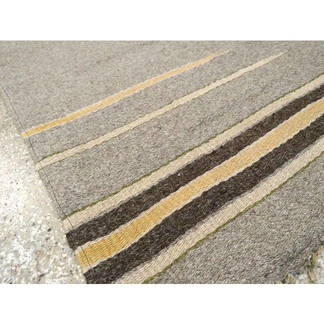 Textile Mid-20th Century Handmade European Flat-Weave Kilim Throw Rug For Sale - Image 7 of 9