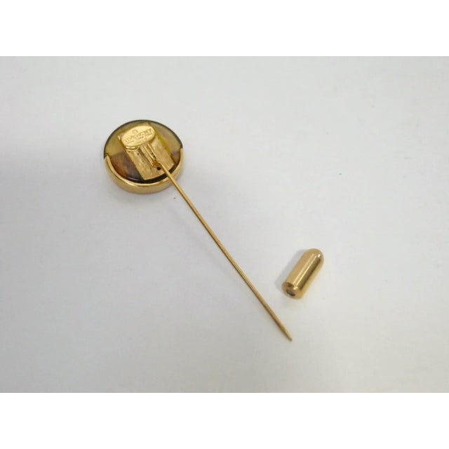 1980s Givenchy Gold-Plated Faux Tortoise Stick Pin For Sale - Image 4 of 4