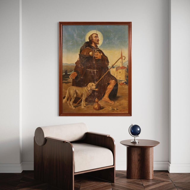 Italian Artist, Saint Roch, 1930, Oil on Canvas, Framed For Sale - Image 14 of 16