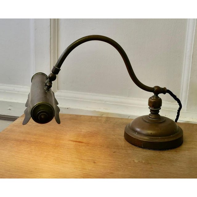 Vintage Art Nouveau Adjustable Library Lamp in Brass, 1890 For Sale - Image 4 of 13