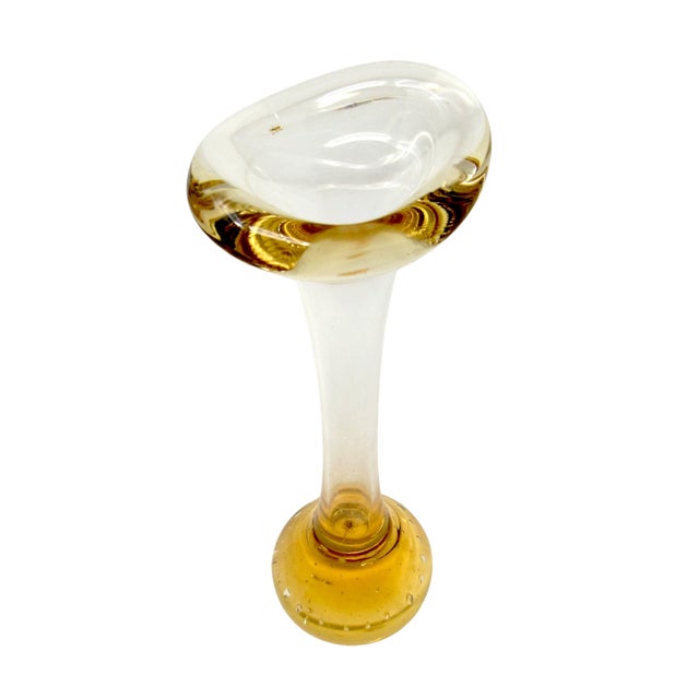 1960s 1960s Aseda Glasbruk Amber Glass "Bone" Vase For Sale - Image 5 of 9
