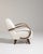 Mid 20th Century 20th Century Czech Republic Warm Ivory Boucle Bentwood-Arm Lounge Chair For Sale - Image 5 of 11