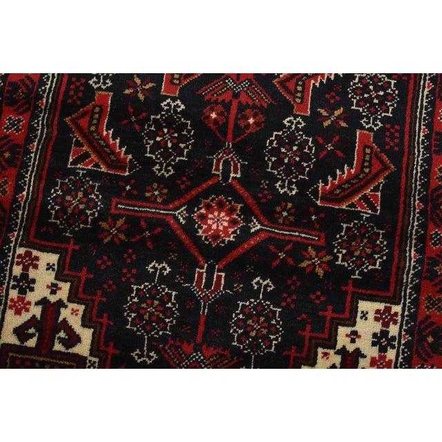 Baloch Rug 2’10” X 5’7” Blue Wool Vintage Tribal Hand-Knotted Oriental Carpet For Sale - Image 4 of 12